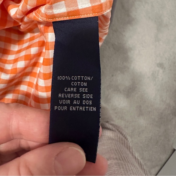 Ralph Lauren Golf Orange Gingham Plaid Sleeveless Blouse Size 4 Women’s - Picture 7 of 7